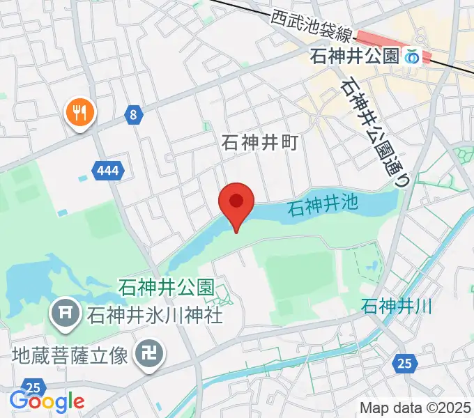 石神井公園野外ステージの地図
