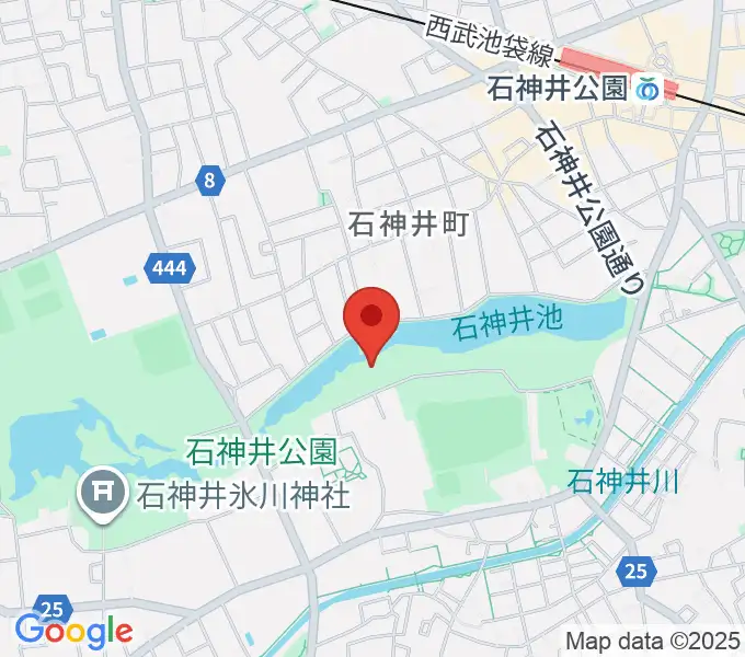 石神井公園野外ステージの地図