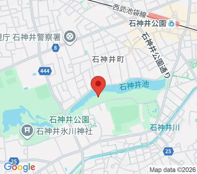 石神井公園野外ステージの地図