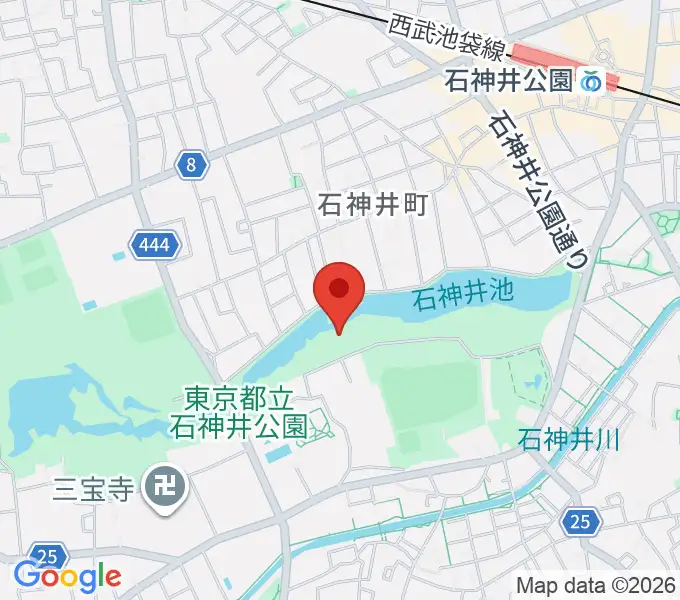 石神井公園野外ステージの地図