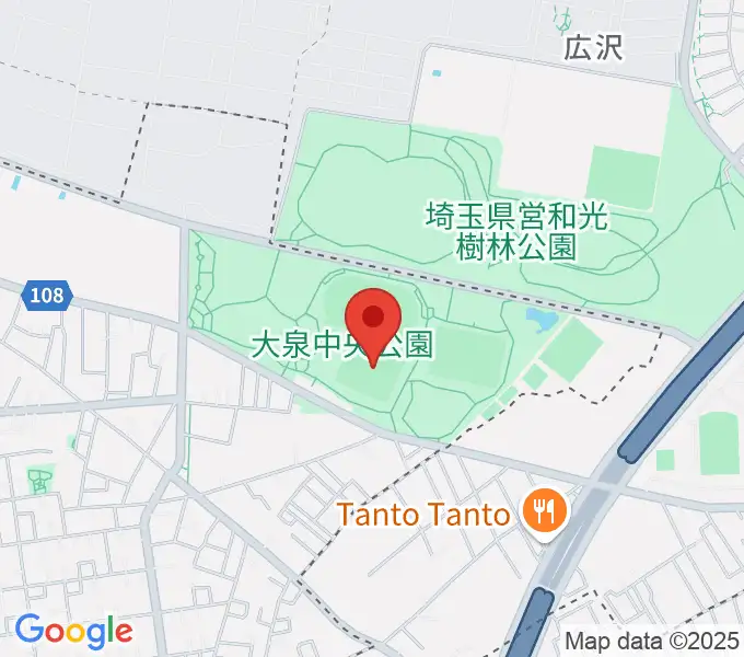 大泉中央公園野球場の地図