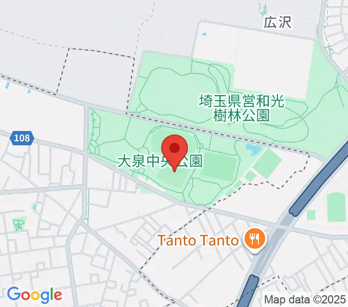 大泉中央公園野球場の地図