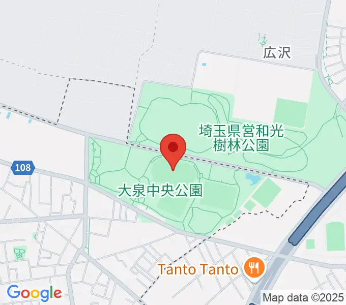 大泉中央公園陸上競技場の地図
