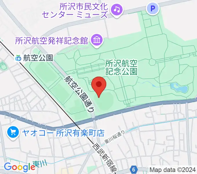 所沢航空記念公園野球場の地図