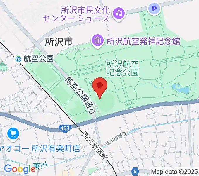 所沢航空記念公園野球場の地図