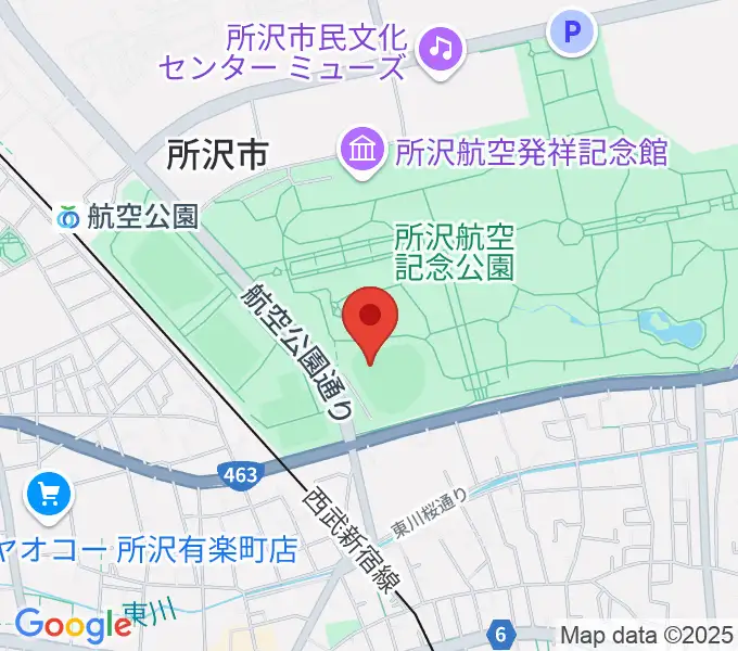 所沢航空記念公園野球場の地図