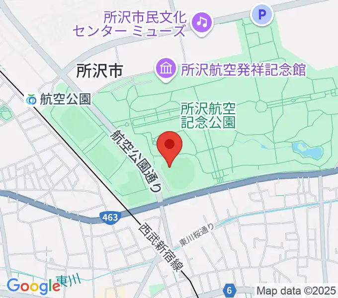 所沢航空記念公園野球場の地図