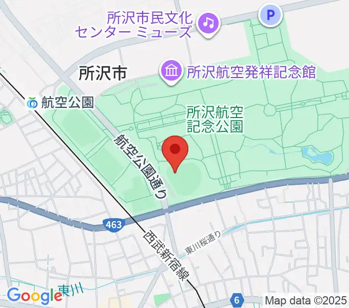 所沢航空記念公園野球場の地図