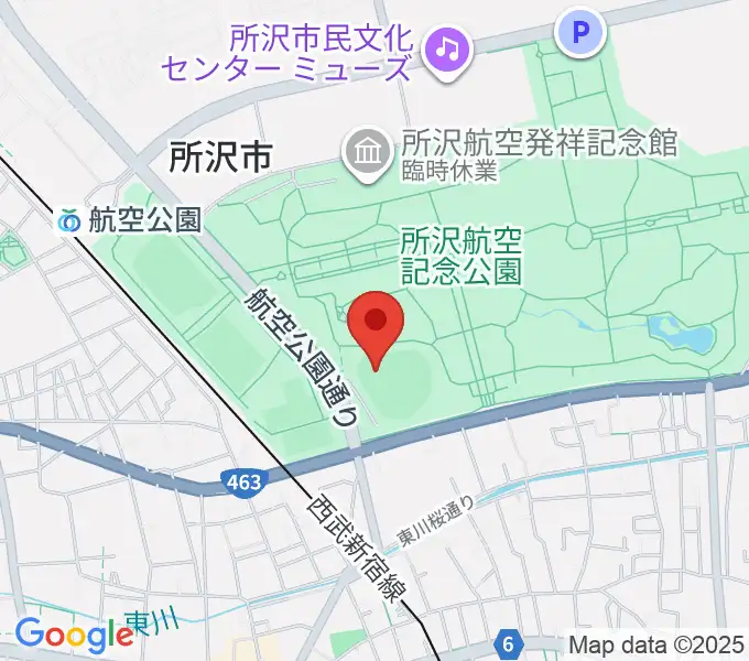所沢航空記念公園野球場の地図