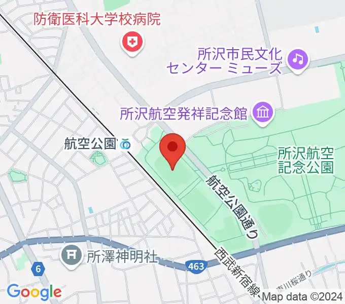 所沢航空記念公園運動場の地図