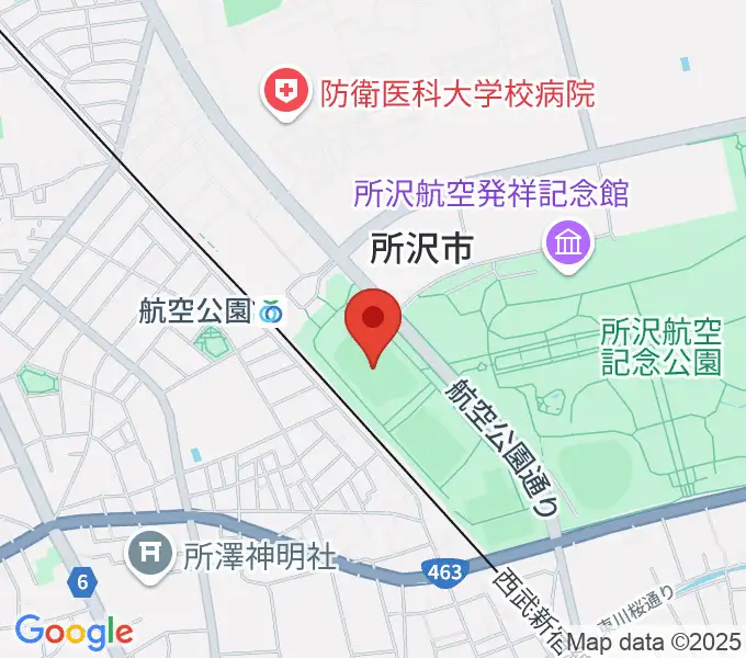 所沢航空記念公園運動場の地図