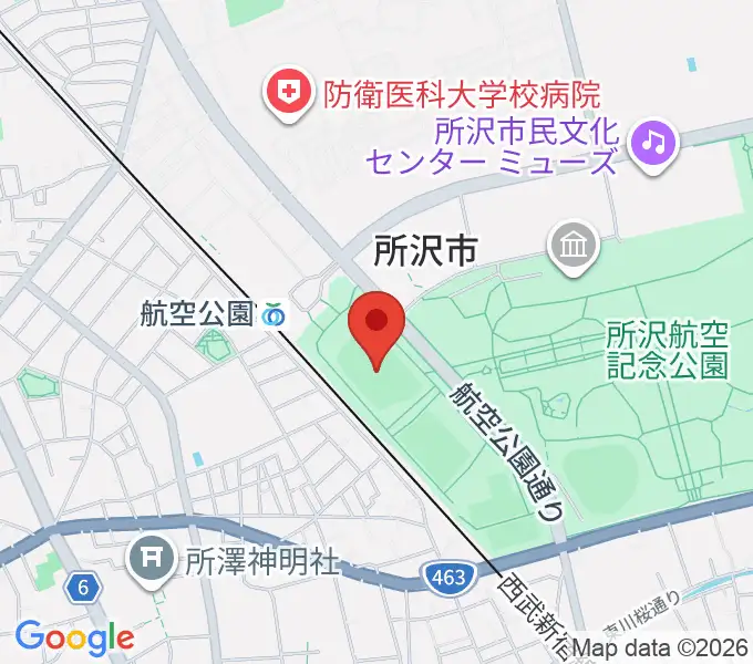 所沢航空記念公園運動場の地図