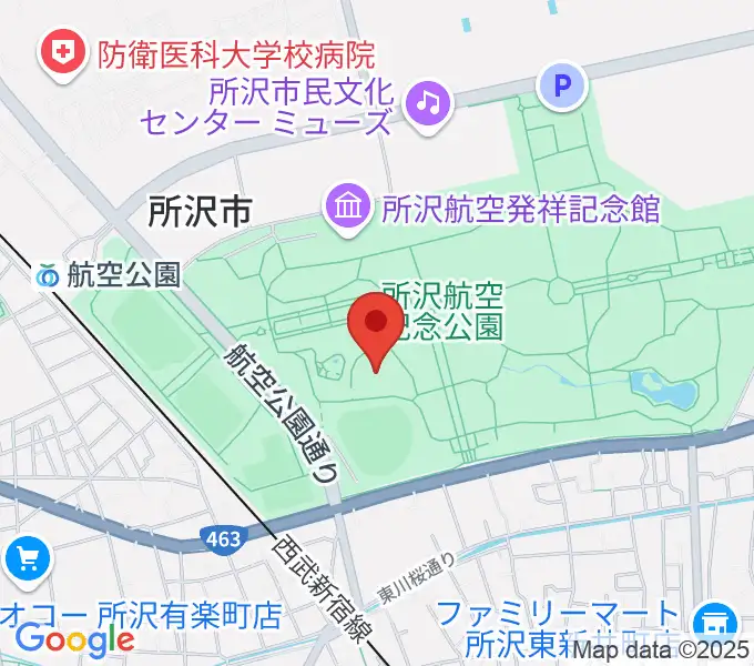 所沢航空記念公園野外ステージの地図