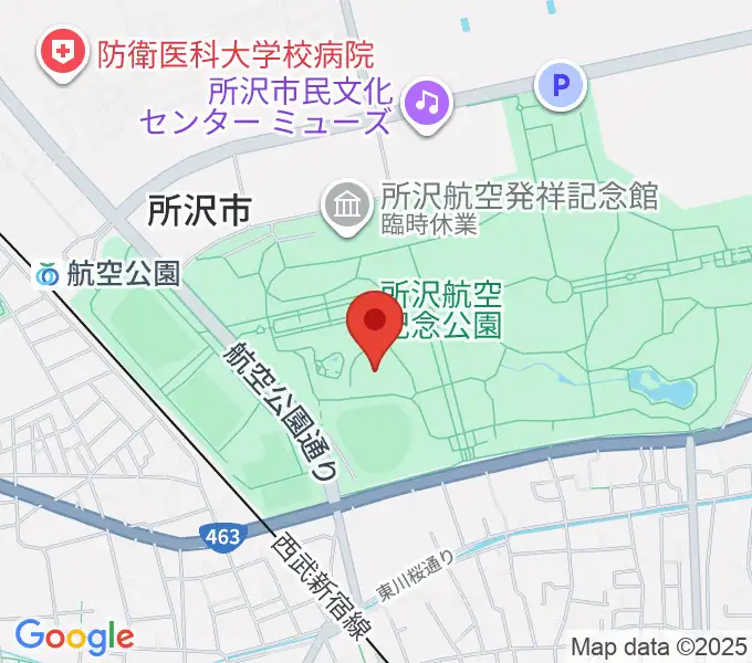所沢航空記念公園野外ステージの地図
