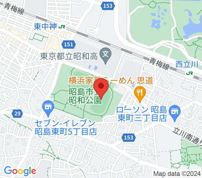 昭和公園陸上競技場の場所