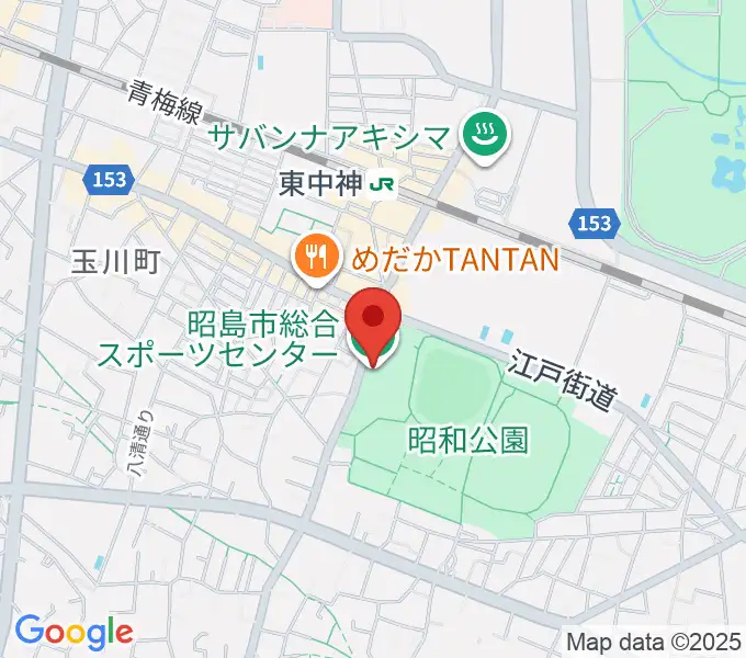 昭島市総合スポーツセンターの地図