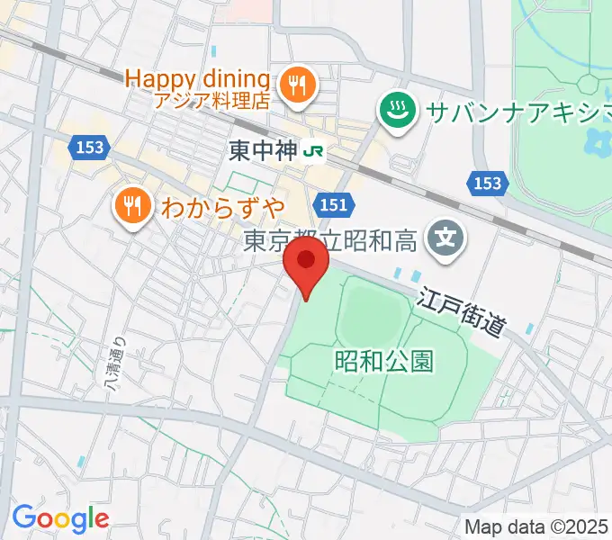 昭島市総合スポーツセンターの地図