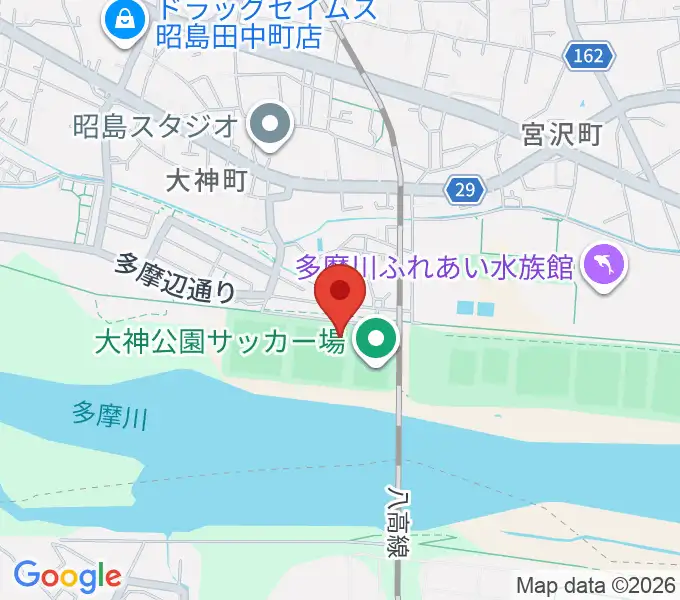 大神公園野球場の地図