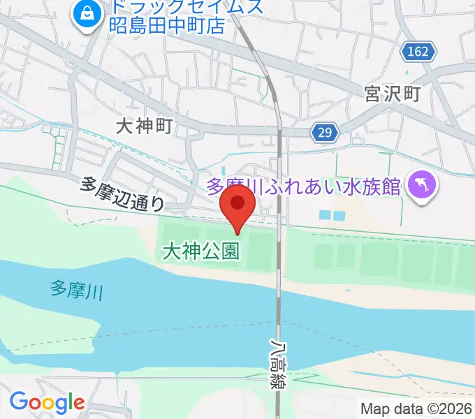 大神公園野球場の地図