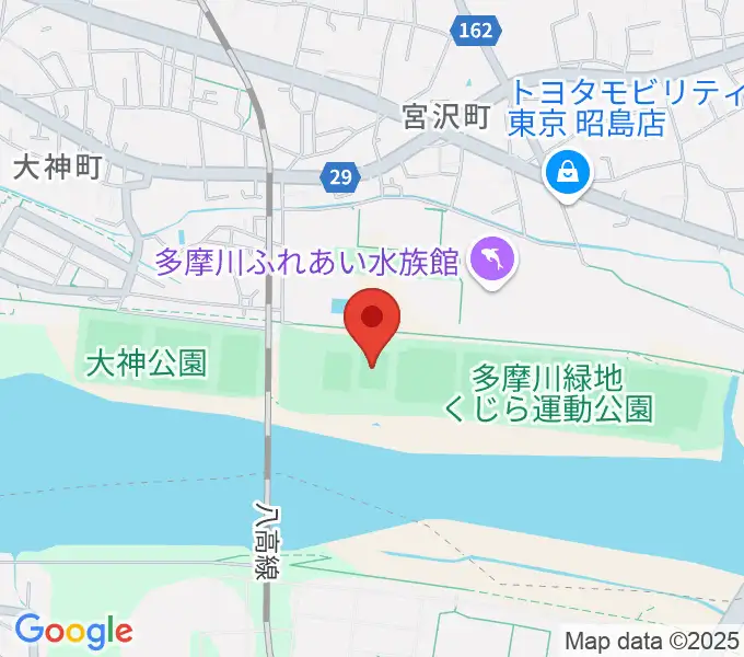くじら運動公園少年サッカー場の地図