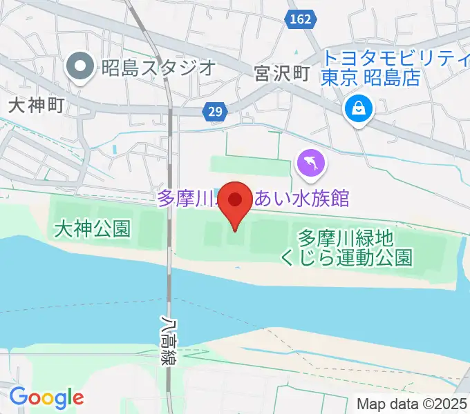 くじら運動公園少年サッカー場の地図