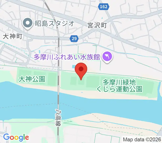 くじら運動公園少年サッカー場の地図