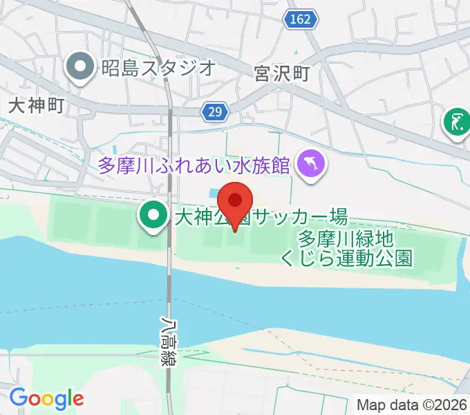 くじら運動公園少年サッカー場の地図