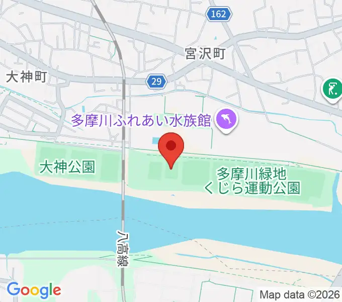 くじら運動公園少年サッカー場の地図