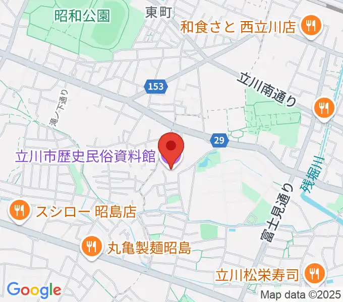 立川市歴史民俗資料館の地図