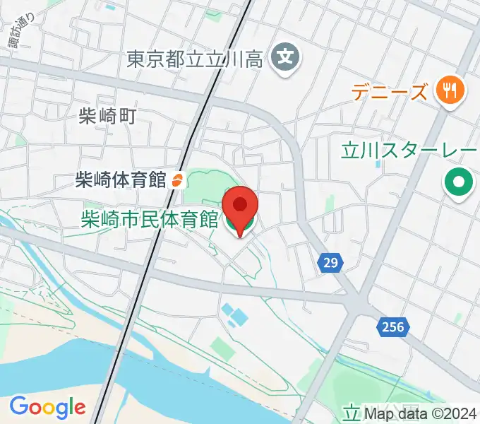 立川市柴崎市民体育館の地図