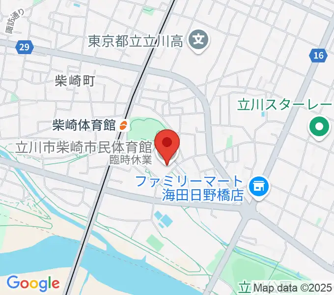 立川市柴崎市民体育館の地図