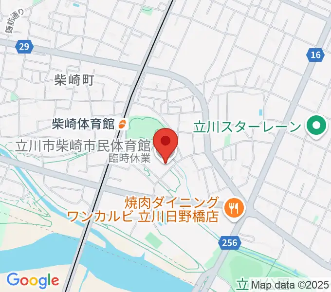 立川市柴崎市民体育館の地図