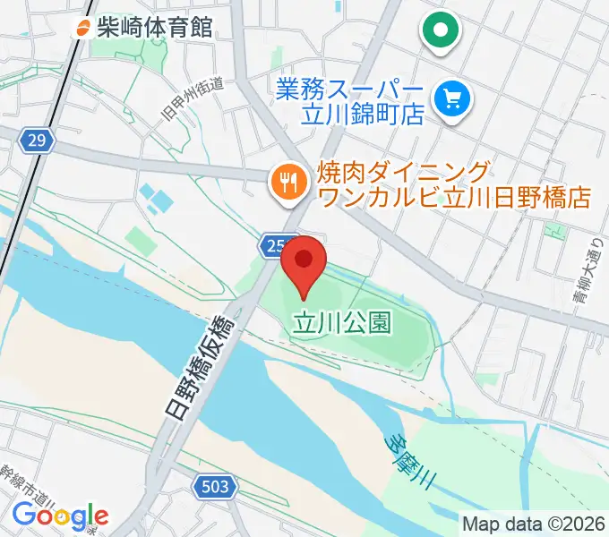 コトブキヤスタジアムの地図