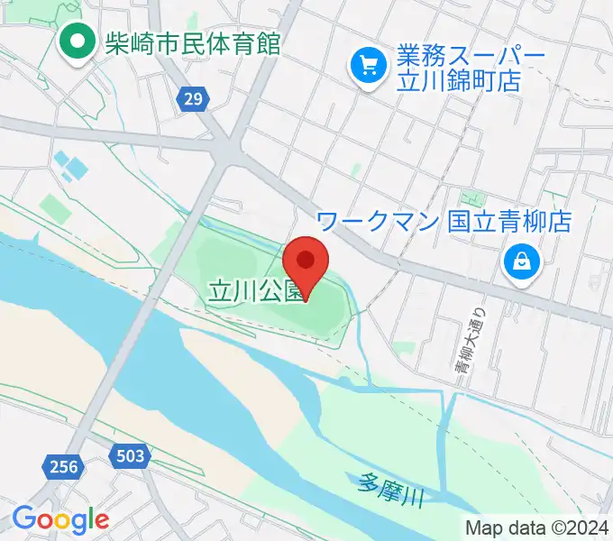 立川公園陸上競技場の地図