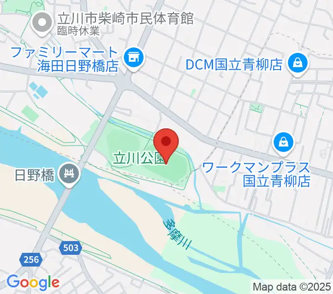 立川公園陸上競技場の地図