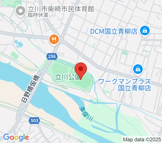 立川公園陸上競技場の地図