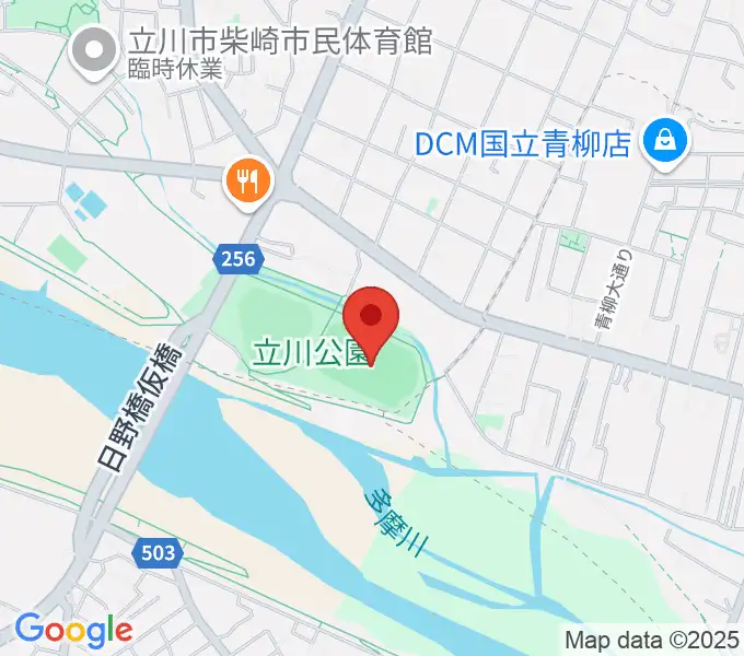 立川公園陸上競技場の地図