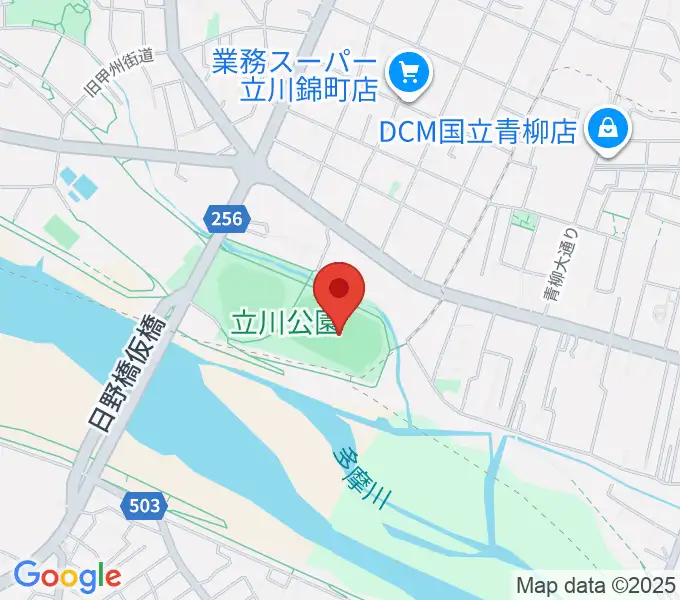 立川公園陸上競技場の地図