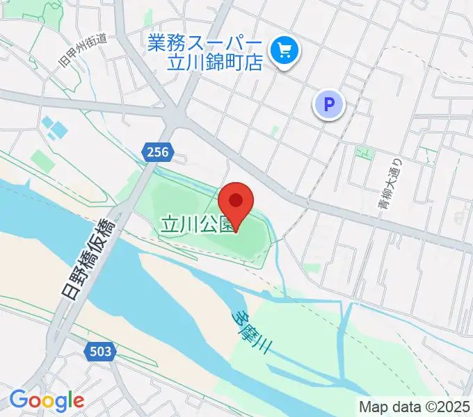 立川公園陸上競技場の地図