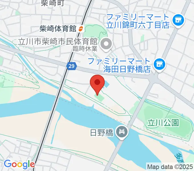 明治安田TACHIKAWAフィールドの地図