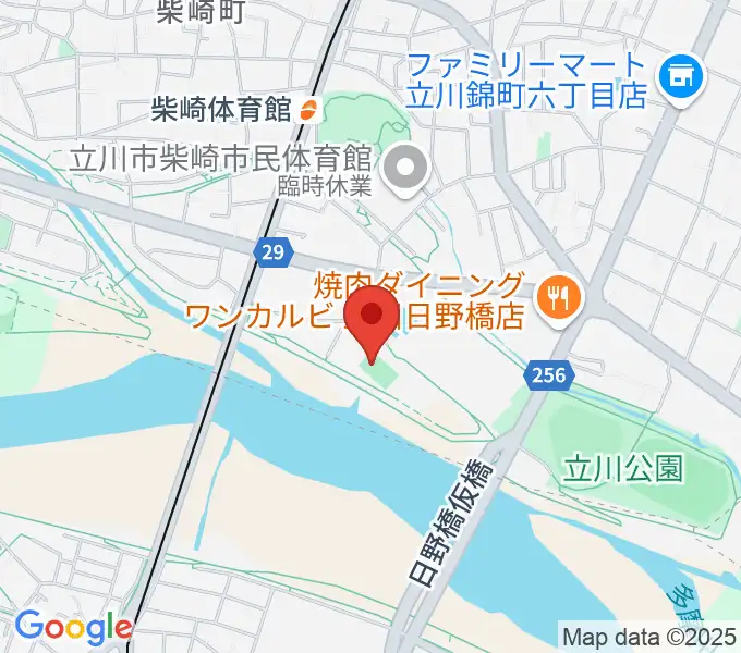 明治安田TACHIKAWAフィールドの地図