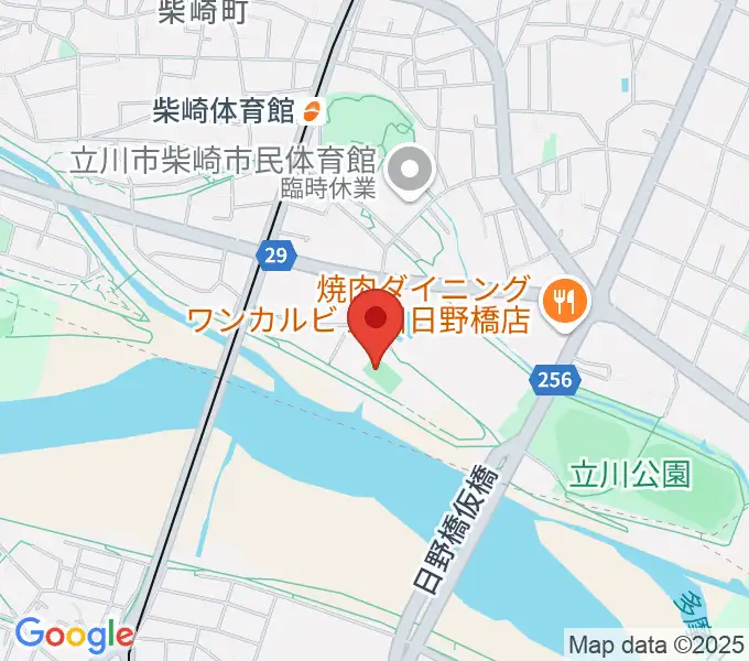 明治安田TACHIKAWAフィールドの地図