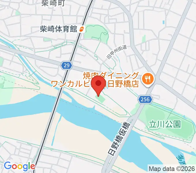 明治安田TACHIKAWAフィールドの地図
