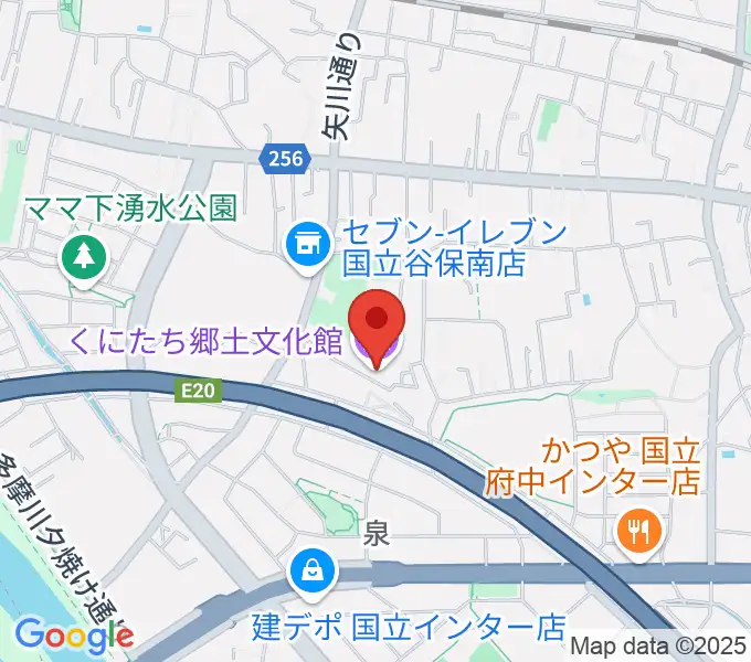 くにたち郷土文化館の地図