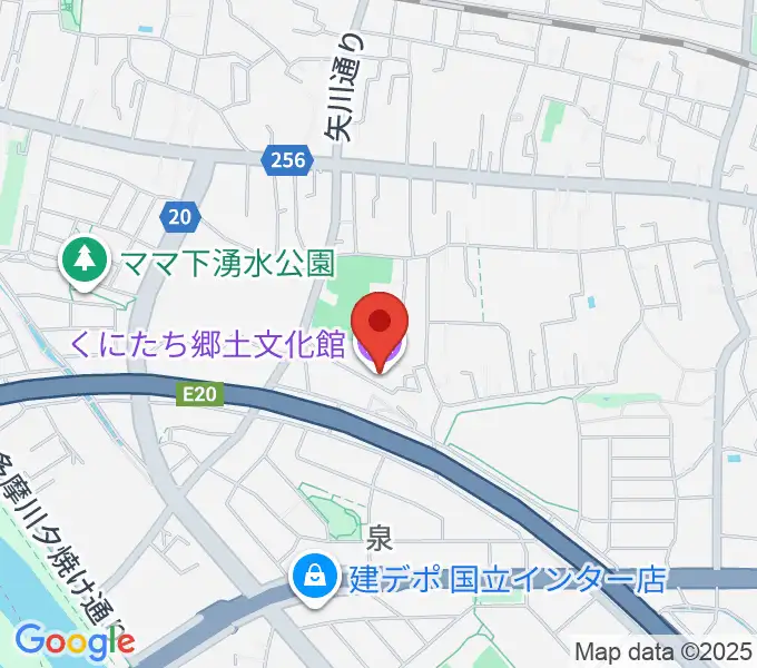 くにたち郷土文化館の地図