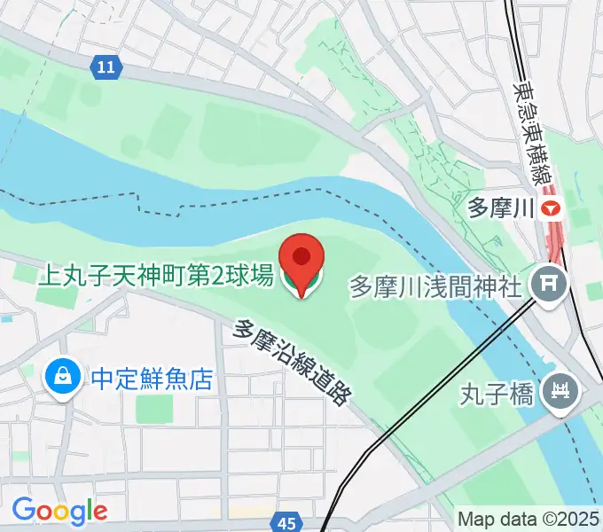 上丸子天神町野球場の地図