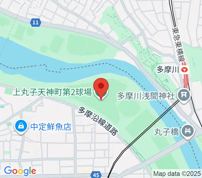 上丸子天神町野球場の地図