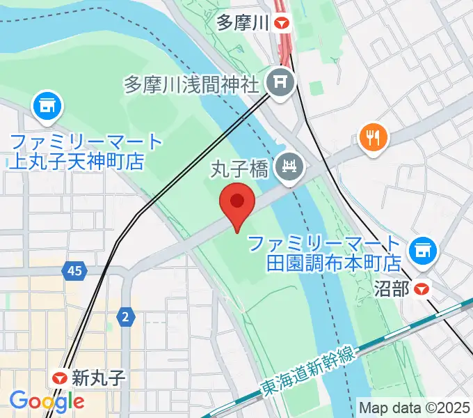 丸子橋運動場の地図