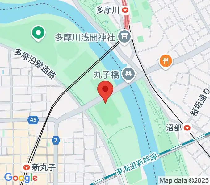 丸子橋運動場の地図