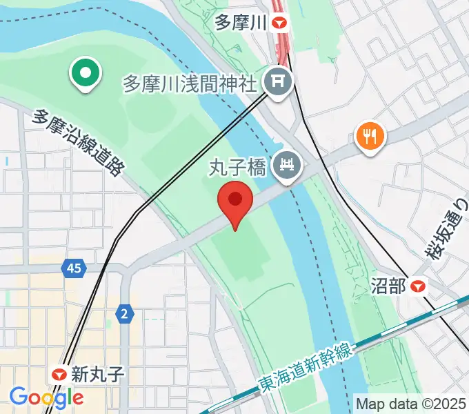 丸子橋運動場の地図